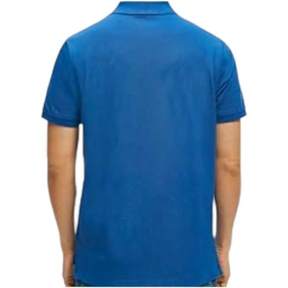 Banana Republic Polo Short Sleeve For Men Classic Cut Size L Royal Blue Embroide